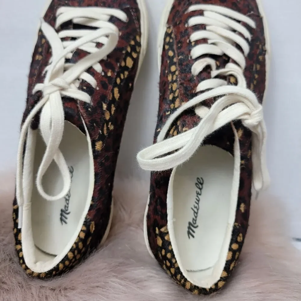 Madewell Sidewalk Lowtop Sneakers Leopard Print Sneaker Size 8.5